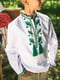 Вишиванка Дубок біла з зеленою вишивкою | 6570017 | фото 4