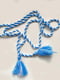 Пояс-шнурок блакитно-білий | 6570067 | фото 3