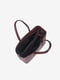 Кожаная сумка-тоут бордового цвета с черной фурнитурой | 6573693 | фото 4