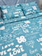 Комплект постільної білизни Мікросатин Premium «Love Aqua» сімейний: підковдри: 143х210х2, наволочки: 2х70х70 см | 6573024 | фото 2
