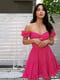 Платье мини хлопковое корсетного кроя розовое | 6415928 | фото 6