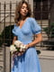 Платье миди хлопковое голубого цвета Summer Hearts | 6576207 | фото 4