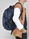 Рюкзак однотонный темно-синего цвета с логотипом | 6576437 | фото 2