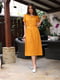 Сукня А-силуету жовта з гудзиками | 6424963