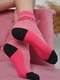 Шкарпетки-сітка рожево-чорні з квітковим візерунком | 6576565 | фото 2