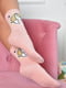 Носки высокие светло-розового цвета с рисунком | 6576570 | фото 2