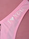 Трусы-стринги розового цвета с принтом “I love you” | 6576712 | фото 3
