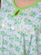 Ночная рубашка полубатальная бело-салатовая с цветочным принтом | 6576845 | фото 4