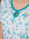 Ночная рубашка полубатальная белого цвета с зелеными вставками | 6576851 | фото 4