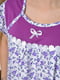 Нічна сорочка напівбатальна білого кольору з фіолетовими вставками | 6576854 | фото 4