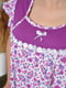 Нічна сорочка напівбатальна білого кольору з фіолетовими вставками | 6576856 | фото 4