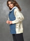 Комбинированная молочно-синяя куртка с рисунком | 6576950 | фото 2