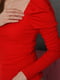 Приталенная красная блуза с рукавом-фонариком | 6577002 | фото 4