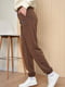 Спортивные штаны на флисе коричневого цвета | 6577143 | фото 2