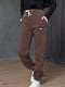 Спортивные штаны на флисе коричневого цвета | 6577149 | фото 2