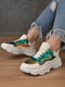 Кросівки біло-зелені, декоровані паєтками | 6577316 | фото 2