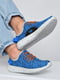Текстильные кроссовки голубого цвета на шнуровке | 6577328