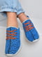 Текстильні кросівки блакитного кольору на шнурівці | 6577328 | фото 2
