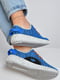 Текстильні кросівки блакитного кольору на шнурівці | 6577328 | фото 3
