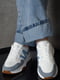 Кросівки біло-блакитного кольору на шнурівці | 6577371 | фото 2