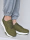 Кросівки кольору хакі на шнурівці | 6577383 | фото 2