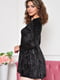 Платье А-силуэта велюровое черного цвета размер | 6577528 | фото 2