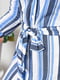 Сукня-сорочка блакитна в смужку з поясом | 6577532 | фото 4