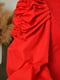 Червона сукня в рубчик з об'ємними рукавами | 6577551 | фото 4