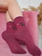 Носки махровые бордового цвета с рисунком | 6577590 | фото 2