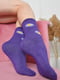 Шкарпетки махрові фіолетові з квітковим малюнком | 6577595 | фото 2