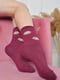 Носки махровые бордовые с цветочным рисунком | 6577598 | фото 2