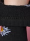 Носки махровые черные с цветочным рисунком | 6577599 | фото 3