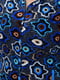 Халат велюровый полубатальный темно-синий в цветочный принт | 6577641 | фото 4