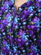 Халат велюровий напівбатальний темно-синій у квітковий принт | 6577643 | фото 4