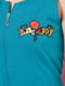 Бірюзовий халат на блискавці, прикрашений аплікацією | 6577653 | фото 4