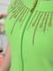 Зелений халат на блискавці, оздоблений стразами | 6577668 | фото 4