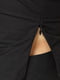 Черная блуза с фигурным декольте и рукавами-фонариками | 6577777 | фото 4