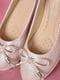 Розовые перфорированные балетки с бантиком | 6577796 | фото 4