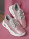 Кросівки рожево-сріблясті з декором | 6577849