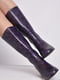 Сапоги резиновые высокие черные с фиолетовым | 6578037 | фото 2