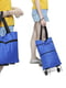 Складная хозяйственная сумка на колесах синего цвета | 6578319 | фото 2
