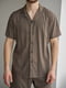 Піжама коричнева з органічного лляного матеріалу: сорочка та шорти | 6578601 | фото 3