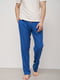 Льняные синие брюки для дома | 6578603 | фото 3