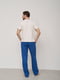 Льняные синие брюки для дома | 6578603 | фото 4
