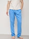 Льняные голубые брюки для дома | 6578604 | фото 4