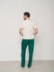 Льняные зеленые брюки для дома | 6578605 | фото 5