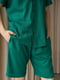 Піжама зелена з органічного лляного матеріалу: сорочка та шорти | 6578649 | фото 4