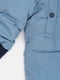 Стеганая голубая куртка с текстовым принтом | 6578712 | фото 3