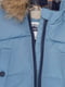 Стеганая голубая куртка с текстовым принтом | 6578712 | фото 4
