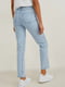Укороченные прямые джинсы голубого цвета с принтом | 6578739 | фото 2